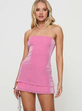 Carette Strapless Mini Dress Hot Pink